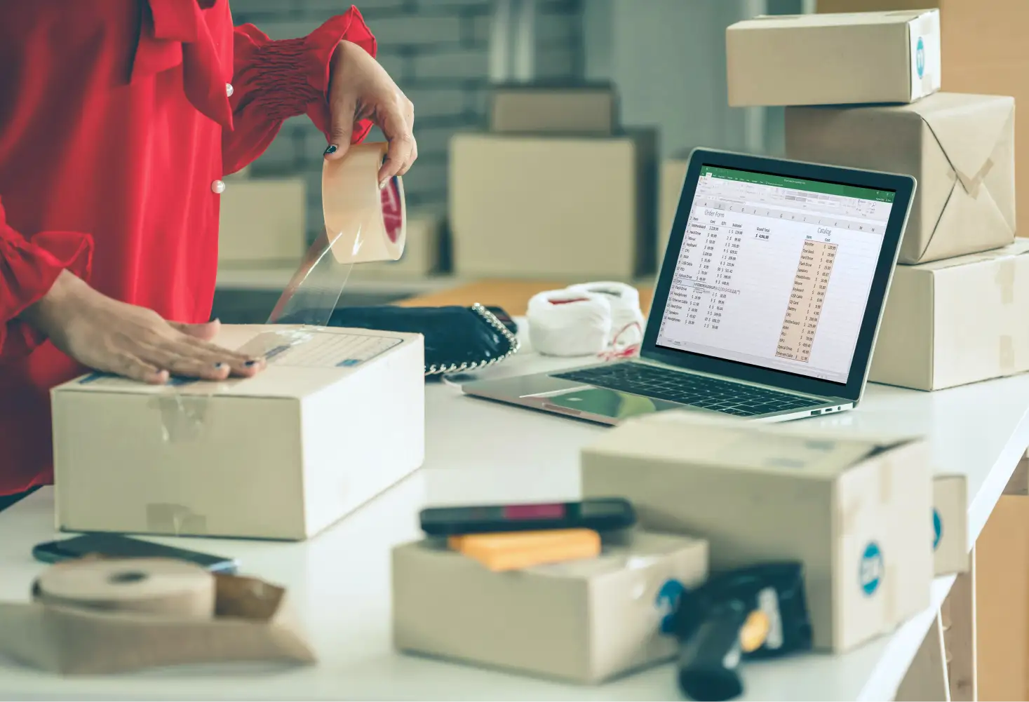 Photo of business owner preparing order